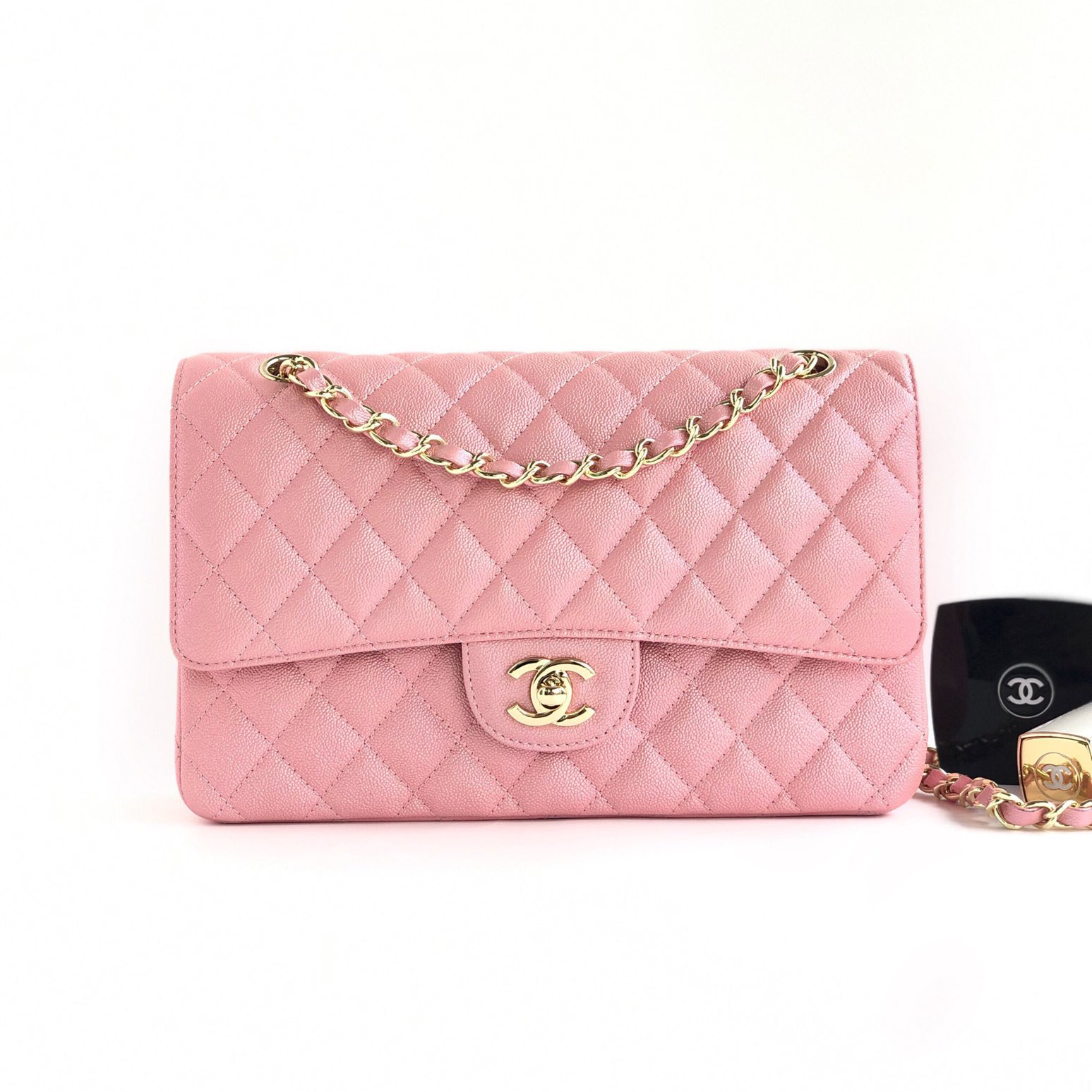 CHANEL 샤넬 CF 2.55백 캐비어 25cm A1112