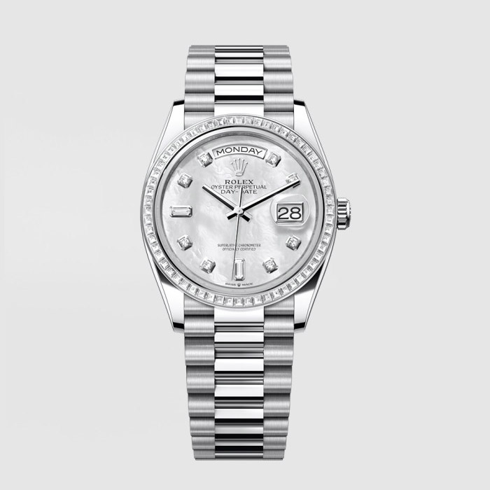 [프리미엄] ROLEX 롤렉스 데이데이트 36mm 실버 128236