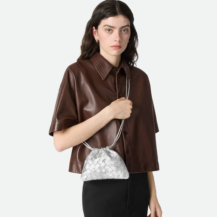 BOTTEGA VENETA 보테가베네타 더스트백 실버골드 파우치 21cm #816987