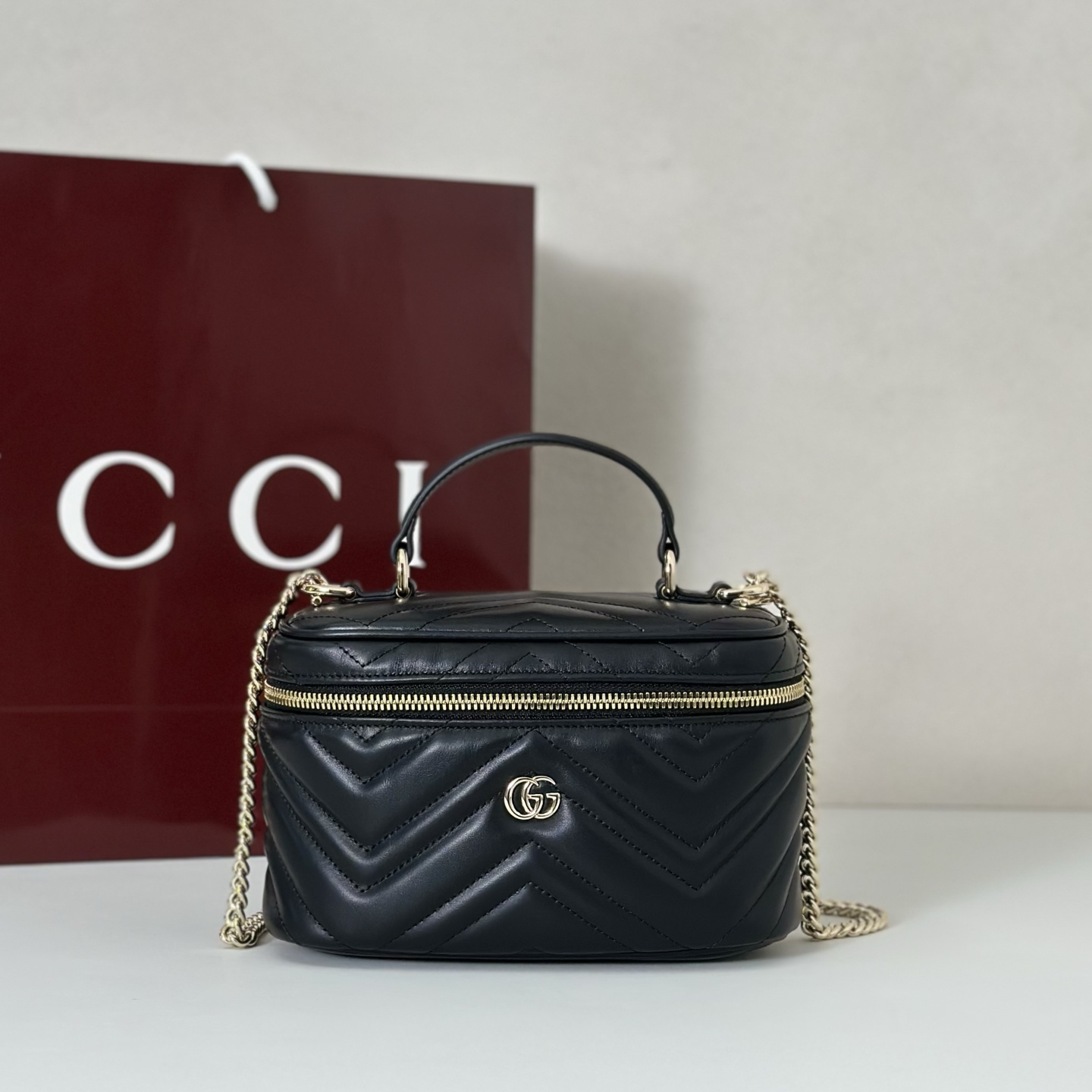 GUCCI 구찌 GG 마몽 미니 배니티백 #837454