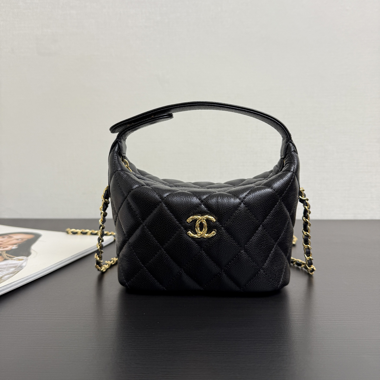 CHANEL 샤넬 스몰 호보백 캐비어 21cm #16150318