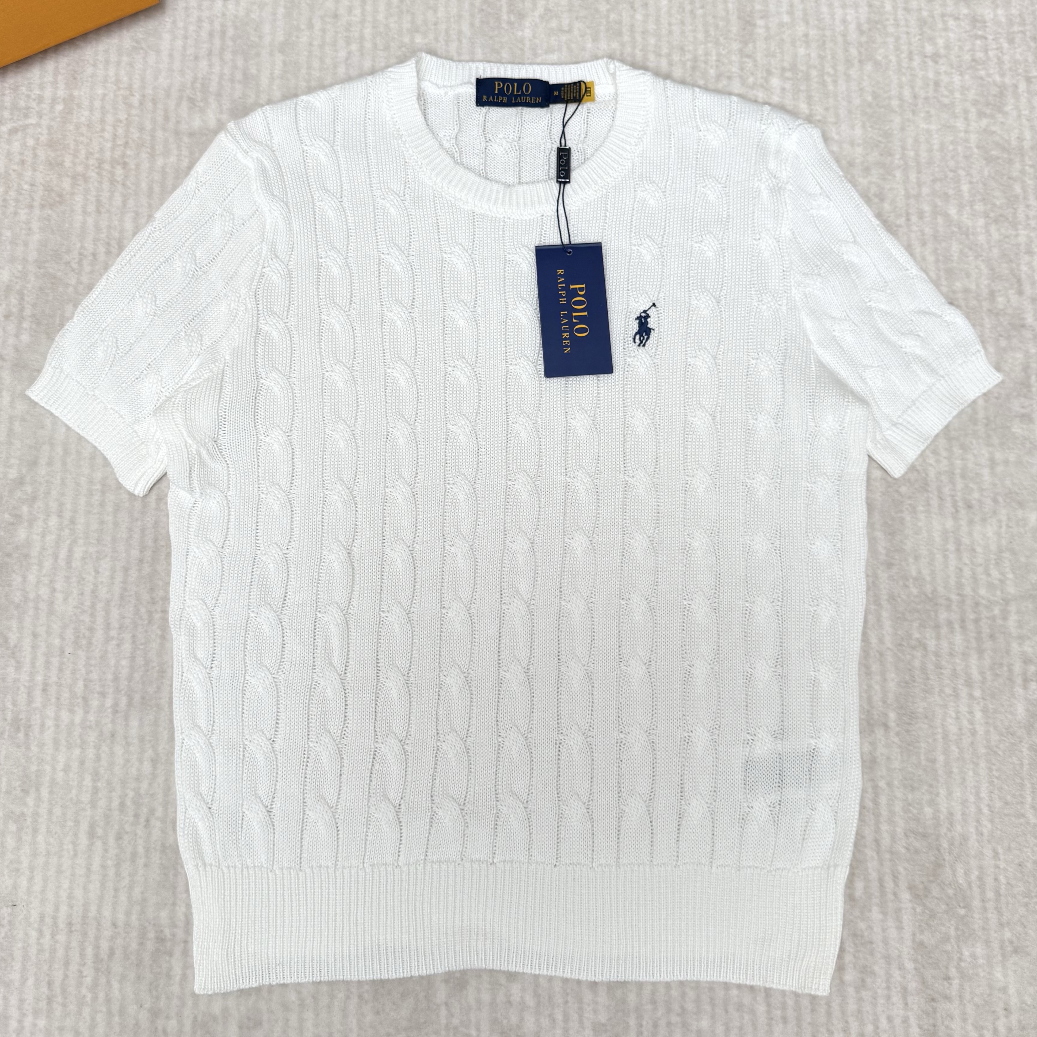 Polo Ralph Lauren 폴로 랄프 로렌 케이블 니트 코튼 숏 슬리브 스웨터