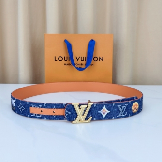 LOUIS VUITTON 루이비통 LV 디멘션 모노그램 데님 35mm 리버서블 벨트 M8380