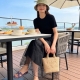 PRADA 프라다 라피아 가죽 쇼핑백 스몰 1BG422